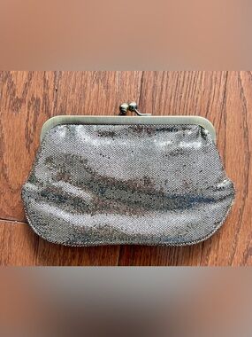Express Gold Sparking Clutch with Snap Closure, Chain & Zip Pocket Inside